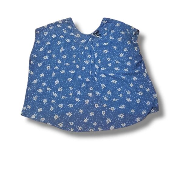 Torrid Womens Sheer Blue Floral Swing Back Top Plus Size  1 - Picture 1 of 5